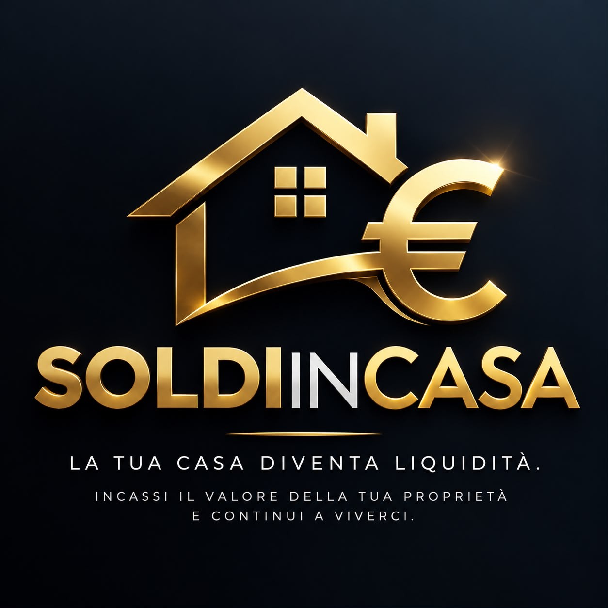 Logo SoldiInCasa: una casa dorata con il simbolo dell'euro